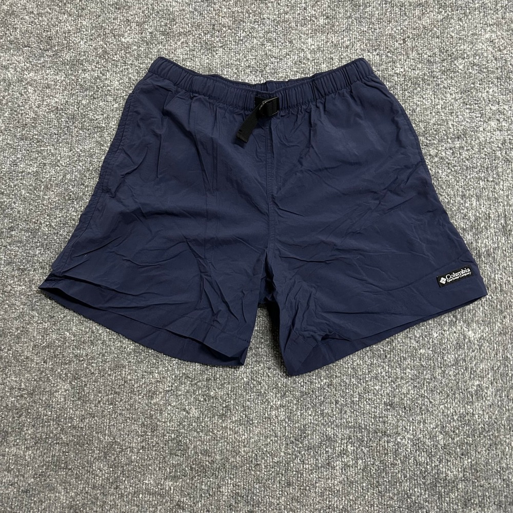 Columbia Shorts Womens Size S Navy Blue Nylon Belted Hiking Outdoor Casual